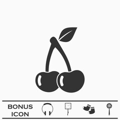 Cherry icon flat