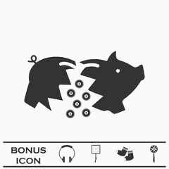 Piggy icon flat