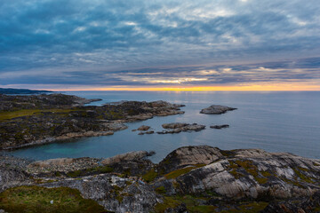 Beautiful arctic summer landscape on Barents sea