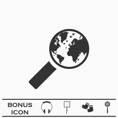 Global search icon flat