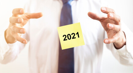 2021 year inscription. Business future concept. Change