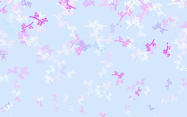 Light Pink, Blue vector doodle texture with branches.
