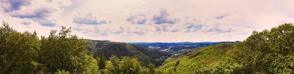sauerland mountains in the summer panorama