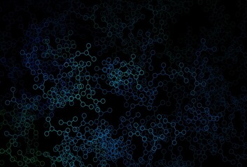 Dark Blue, Green vector pattern with artificial intelligence network.