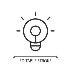 Bright pixel perfect linear icon. Smartphone app for controlling lights. Interface items. Thin line customizable illustration. Contour symbol. Vector isolated outline drawing. Editable stroke