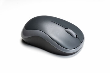 Wireless computer mouse on white background