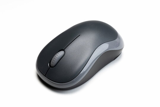 Wireless computer mouse on white background