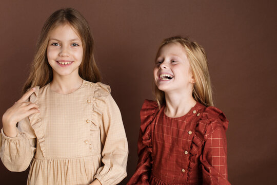 Two pretty girls in autumn outfit.