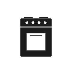 Kitchen Stove icon, Gas stove silhouette isolated illustration. kitchen equipment sign