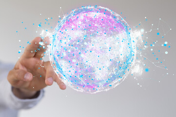 Global digital connections with technology.