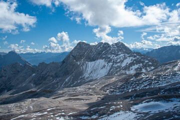beautiful view from Zugspitze - the highest mountain in Germany. High quality photo