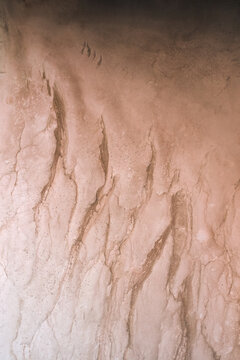 Abstract aerial drone photo of textures in evaporation pond