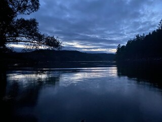 sunset over the lake