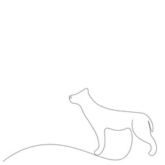 Dog drawing on white background, vector illustration