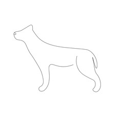 Dog drawing on white background, vector illustration