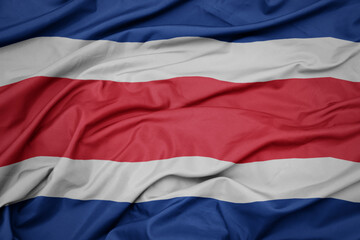 waving colorful national flag of costa rica.
