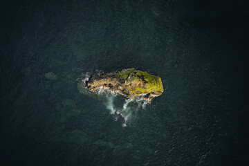 Aerial view of small topical island