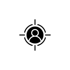 Obraz premium Target audience icon. Targeting modern vector icon. Hiring icon. Human resources concept, target market and audience symbol, focus group, public relations sign. Vector illustration