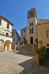 Fototapeta na wymiar A narrow street in the medieval town of Itri in Lazio region, Italy.