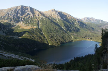 Morskie Oko the most famous lake of the High Tatras mountains in Poland