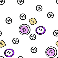 Beautiful seamless pattern with multi-colored buttons. Vector illustration.