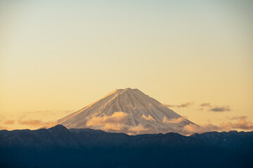 Looking at Mt Fuji in Early Morning on the New Year Day