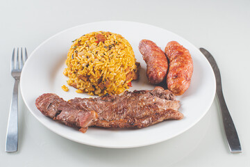 Tradicional Brazilian Rice and beans dish for delivery baião de dois