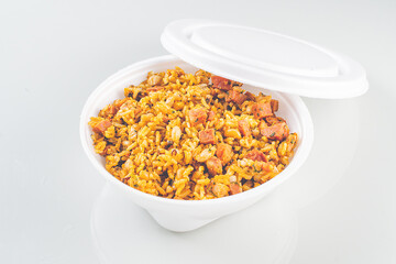 Tradicional Brazilian Rice and beans dish for delivery baião de dois