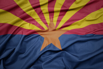 waving colorful flag of arizona state.