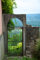 Iron gate in mediterranean town Motovun in Istria, Croatia