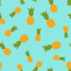 Paneapple Seamless Pattern Background. Vector Illustration