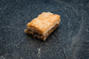 waffles on a black plate