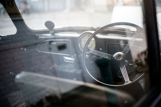 Inside view of retro car