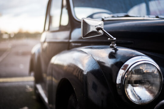 Vintage car on road in city