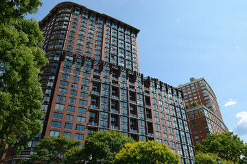 New York, NY, USA - JUNE 21, 2019: Rockefeller Park in Lower Manhattan