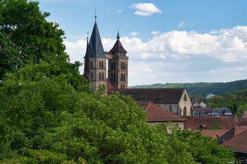 Obraz premium Stadtkirche St. Dionys Esslingen am Neckar, toller Himmel