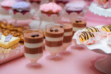 Delicious sweets on candy bar