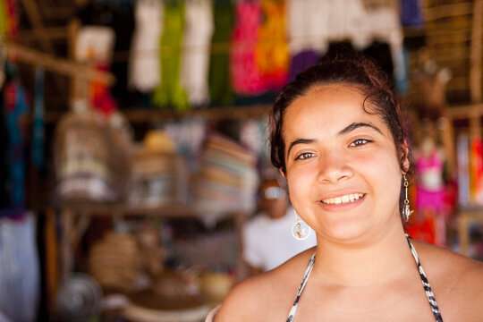 Smiling Hispanic woman