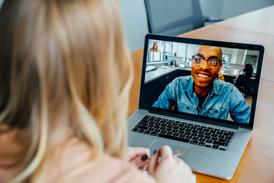 Business people on video conference