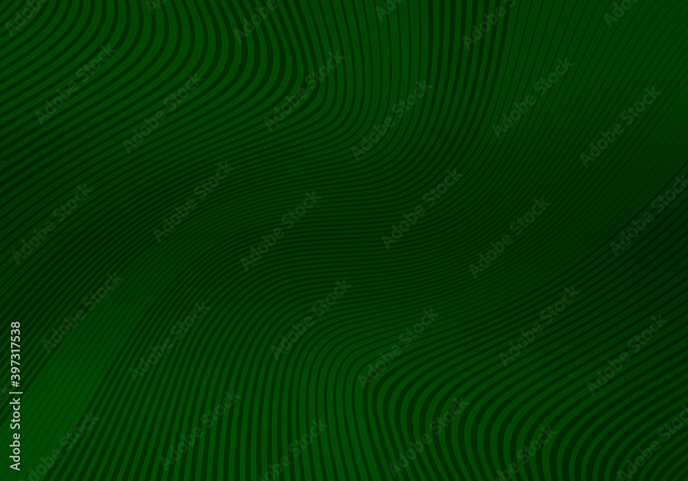 Fototapete Abstract Green Background with Stripes. Vector Minimal Banner. Minimalist Geometric Texture with Gradient.