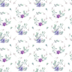 watercolor succulents seamless pattern