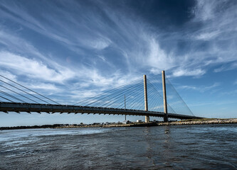 Delaware Memorial Bridge crossing Delaware River: Interstate 295 and US Route 40 between Delaware and New Jersey. 