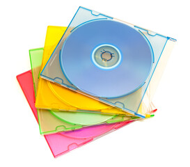 Color boxes with disks for information storage