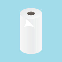 Paper Towel Vector, Paper Towel Graphic, Kitchen Towel Icon, Paper Towel Isolated Vector Illustration Background
