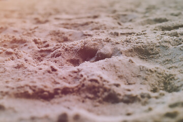 Sand on the beach. Vacation concept at the seaside.