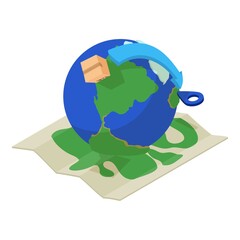 Worldwide delivery icon. Isometric illustration of worldwide delivery vector icon for web