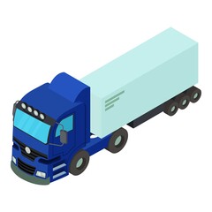 Truck transportation icon. Isometric illustration of truck transportation vector icon for web