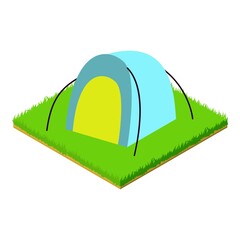 Beach tent icon. Isometric illustration of beach tent vector icon for web