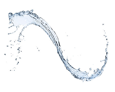 Water splashing on white background
