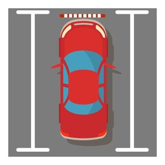 Red car icon. Isometric illustration of red car vector icon for web